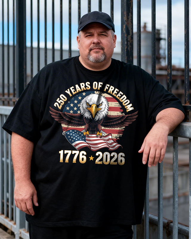 Men's The 250th Anniversary of Independence Day Big & Tall 100% Cotton T-shirts