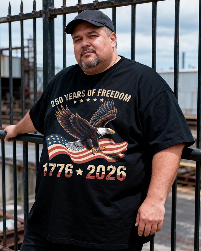 Men's The 250th Anniversary of Independence Day Big & Tall 100% Cotton T-shirts