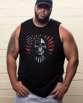 Halloween skull with blue red Men's Sleeveless Tee
