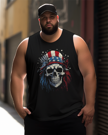 American Flag Skull Men's Sleeveless Tee